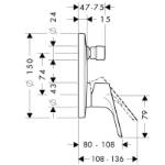 Slika Maska za bateriju za kadu ugradna finish set chrome 31945000
