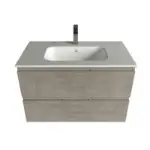 Friendly 600BX Cemento Grigio Caldo Konzolni Ormarić sa Lavaboom Domo 61x46