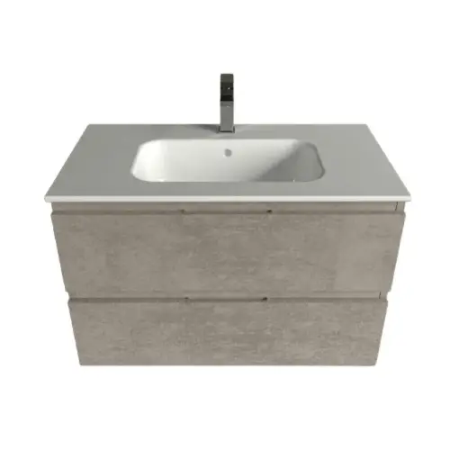 Friendly 600BX Cemento Grigio Caldo Konzolni Ormarić sa Lavaboom Domo 61x46