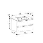 Friendly 800BX Bianco Neve Konzolni Ormarić sa Lavaboom Domo 80,5x46