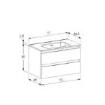 	Friendly 600BX Bianco Neve Konzolni Ormarić sa Lavaboom Domo 61x46