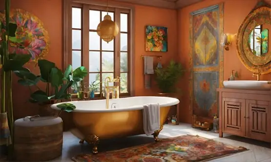 boje i šarenilo u boho kupatilu