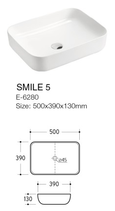 Premium nadgradni lavabo smile 3 E-6280